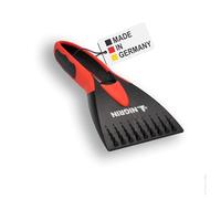 NIGRIN Grattoir à glace pour voiture avec racleur pour vitres pour l'hiver, manche ergonomique doux, dents en forme d'échelle pour briser la glace noir-rouge 1 pièce