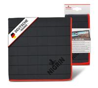 NIGRIN Performance Carbon Chiffon pour Verre de Voiture, 400 g/m², en Microfibre de qualité supérieure avec Fibres de Carbone tissées, Nettoyage sans Traces pour vitres de Voiture, fenêtres, miroirs