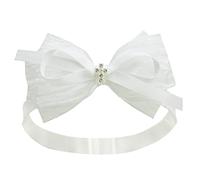 Nihao Baby Serre-tête avec nœud en organza blanc pour les tout-petits (0-6 mois) - Fait main - Pour baptême, première communion, mariage, séance de bébé, anniversaire et plus encore