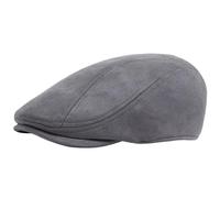 NihaoWXM Casquette Plate Homme Béret en Daim for Hommes et Femmes, Mode Vintage, Chapeau de Journal décontracté, visière Plate, bérets, Automne Hiver(Gray)