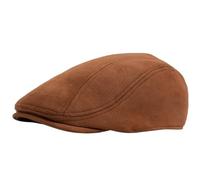 NihaoWXM Casquette Plate Homme Béret en Daim for Hommes et Femmes, Mode Vintage, Chapeau de Journal décontracté, visière Plate, bérets, Automne Hiver(Camel)