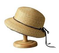 NihaoWXM Chapeau de Paille d'Été pour Femme Chapeau de Paille de blé Naturel, Chapeau de Photographie, Protection Solaire UV, visière de Plage, Chapeau de Seau for Femme, Chapeau de Fermier