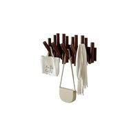 NihaoWXM Crochets Pliants Pour Piano Walnut Colored Solid Wood Coat Rack Wall Mounted Clothes Hats Hanger Piano Key Door Entrance Hall Hanging Hook Storage(5 Hooks 29.3cm)