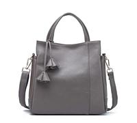 NihaoWXM Grand Sac Porté Èpaule Femme Cuir Sac à main en cuir de vache for femme, décontracté, polyvalent, noir, for les déplacements quotidiens, bandoulière simple, fourre-tout(GRAY)