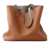 NihaoWXM Grand Sac Porté Èpaule Femme Cuir Sac fourre-tout en cuir de vachette double face for femme, style vintage, décontracté, polyvalent et portable(Color 7)