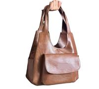 NihaoWXM Grand Sac Porté Èpaule Femme Cuir Sacs fourre-tout for femmes, sacs à main en cuir marron, sac bandoulière grande capacité for étudiantes