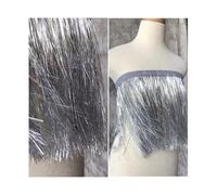 NihaoWXM Longue Bordure à Franges 1 Yard/lot 20 cm Laser Or et Argent Paillettes Franges Dentelle Garniture Gland for Costume de Danse Latine Frange vêtements Accessoires(Color 14)