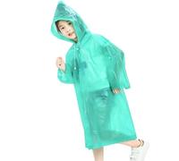 NihaoWXM Poncho Pluie Poncho for Enfants Imperméable Réutilisable avec Capuche De Voyage en Plein Air Transparent Portable(Green)