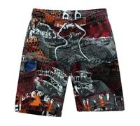 NihaoWXM Short Plage Homme Short de Plage décontracté d'été for Hommes, Basket-Ball, Sports Nautiques, Pantalon Court imprimé, Respirant, séchage Rapide et Doux(Color A,L)