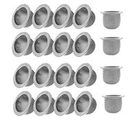 Nihcora 20 Pièces Accessoires de Filtre pour Fumoir à Cocktail, Filtre à Double Écran, Bol de Filtre à Tamis en d'acier Inoxydable Lavable