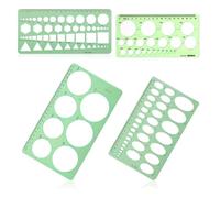 Nihcora 4pcs Modèle de Cercle pour Dessin Outil de Dessin Géométrique Cercle Rond et Ovale Gabarit de Coffrage Règle de Mesure