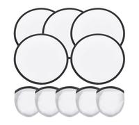 Nihcora 5 Pièces Ventilateurs à Disque Volant Pliables 9,8 Pouces Ventilateurs à Sublimation Polyester Bord Noir Ensemble D'Éventails Pliants avec Sac pour Fête Noir