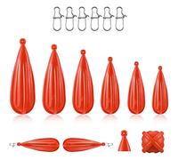 Nihcora Bouchon de Pratique de PêChe Bouchon de CouléE de PêChe Bouchon de Pratique en Caoutchouc Baitcasting Adapté à L'AméLioration des CompéTences de CouléE, 6 PièCes SéRies