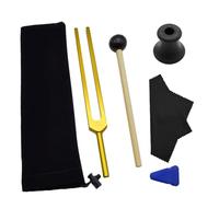 Nihcora Ensemble de Diapasons F 174 HZ Diapason pour Guérir les Chakras, Thérapie Sonore, Garder le Corps, L' et L' en Parfaite Harmonie, Alliage D'Aluminium Doré 1 Ensemble