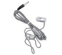 Nihcora H-169 3.5mm MP3 MP4 Cordon Tresse de subwoofer de cablage, Ecouteurs de Musique Universelle avec Controle du de mic (Argent)