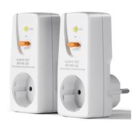 Nihcora Lot de 2 Prises de Protection Contre les Fuites GFCI 16 A Prise RCD Disjoncteur Domestique Interrupteur de Coupure Prise de Protection Personnelle Prise UE