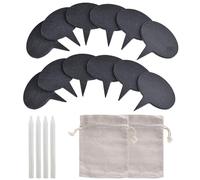 Nihcora Marqueurs à Fromage pour Plateau de Charcuterie, Ensemble de 18 PièCes SéRies D'éTiquettes de Fromage en Ardoise, Ensemble de Marqueurs à Fromage, Nom du Fromage