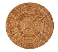 Nihcora Napperons TisséS en Rotin, Tapis de Table, Napperon AntidéRapant RéSistant à la Chaleur, Napperon en Osier, Dessous de Plat pour Plats Chauds Ronds, 40 Cm