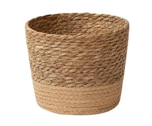 Nihcora Pot de Fleurs Tissé en Paille, Panier en Osier, Panier de Rangement en Rotin, Panier de Jardinière Tissé à la Main, Facile à Utiliser L