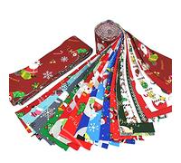 Nihcora Tissu de Rouleau de GeléE de 20 ModèLes, Bandes de Tissu de Rouleau de GeléE PréDéCoupéEs pour Le Matelassage, Rouleaux de GeléE de Tissu avec DifféRents ModèLes