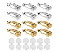 NIHENHAO 24 pièces Kit de convertisseur de Boucles d'oreilles à Clip avec Coussinets de Boucles d'oreilles Confort Pas de Clips de Boucle d'oreille percés Fabrication de Bijoux Apprêts de