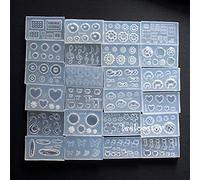 NIHENHAO 24 pièces Taille Alimentaire Donuts Pain Silicone Moule Fleur pour Coeur modèle Acrylique Gel Outils résine Moule Bijoux