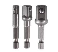 NIHENHAO 3 pièces 1/4 3/8 1/2 Bit Adaptateur de Douille Rotatif pour perceuse sans Fil rallonge à cliquet clé à Douille Adaptateur Ensemble en Acier allié