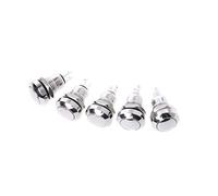 NIHENHAO 5 pièces 8mm métal momentané 1NO 2 Broches Bouton Poussoir h 3A/250V en Laiton