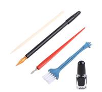 NIHENHAO 5 pièces Outil avec Stylo à gratter à Double Pointe réparation Encre Outil à gratter Stylet en Bois Brosse Propre pour Dessin Artistique Plastique Bois
