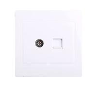 NIHENHAO Adaptateur RJ45 + Antenne TV Prise de Panneau de Plaque Façade de Sortie de Montage Mural Coaxial