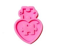 NIHENHAO Amour autiste Puzzle Résine Moulage Moule Coeur Puzzle Pendentif Porte-clés Silicone Moule Puzzle Résine Époxy Outils Silicone