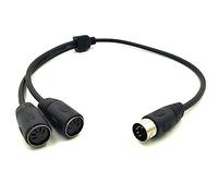 NIHENHAO Câble Adaptateur répartiteur en Y MIDI DIN 5 Broches de 50 cm rallonge mâle vers Double DIN-5 Femelle ou Ligne de Cordon pour claviers MIDI ABS