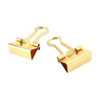 NIHENHAO Clips de Reliure Pratiques en métal doré Petit Organisateur de Papier de 19 mm Clip de scellage Coffre-Fort Accessoires Scolaires de Bureau à Domicile Paquet de 25 en métal