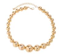 NIHENHAO Collier ras du cou réglable tendance avec de grosses perles - Accessoire de style vintage - Bijoux pour femme