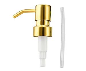 NIHENHAO Distributeur de Savon en Acier Inoxydable Pompe dorée pour Distributeur de Lotion pour tête Presse Manuelle pour Remplacement de la tête pour Plastique à Bouche régulière