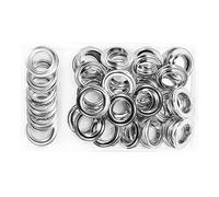 NIHENHAO Ensemble de Poinçons à Oeillets de 20 Mm Grand Ensemble d'Oeillets de Bâche Ensemble d'Oeillets en Métal Argenté pour Rideaux Toile Tissu Vêtements Acier Inoxydable