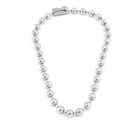 NIHENHAO Femmes Tour de Cou Grosse Boule Punk Bijoux 7.5mm Alliage Perle Clavicule Chaîne Boule Collier Lien Colliers pour Hommes Filles Cadeau Alliage