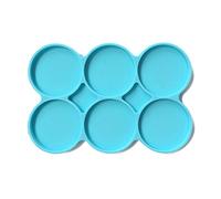 NIHENHAO Grands Moules Ronds en Silicone à 6 cavités Moules de Dessous de Verre en résine à Disque Paquet de 6 Moules Moules Antiadhésifs Polyvalents en Silicone
