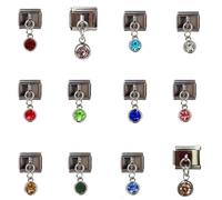 NIHENHAO Lot de 12 breloques italiennes en acier inoxydable pour la fabrication de bracelets