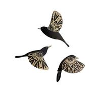 NIHENHAO Lot de 3 décorations artistiques en Bois pour Bureau Cuisine Oiseaux Volants Faits à la Main Ornement Mural de Fond