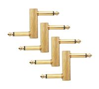 NIHENHAO Lot de 4 coupleurs de pédale d'effet de guitare mâle vers mâle pour pédale d'effet - Big Z doré
