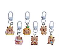 NIHENHAO Lot de 5/6 porte-clés Capybaras en résine multifonctionnel accessoire dessin animé capybaras pendentif sac adapté pour clé et sac