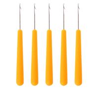 NIHENHAO Lot de 5 Crochets pour Aiguille à sertir Fabrication de Tapis Tricot Artisanat Plastique Jaune + métal