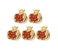 NIHENHAO Lot de 5 pendentifs en forme de cerises/grenade en zircon coloré pour collier, bijoux et accessoires pour les amateurs de mode