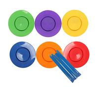 NIHENHAO Lot de 6 Assiettes de jonglage en Vrac pour Enfants de 2 Ans et Plus Jouet acrobatique Plateau tournant Jouet d'entraînement pour Anniversaire