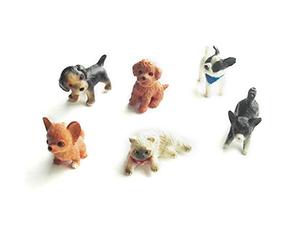 NIHENHAO Lot de 6 Figurines Miniatures pour Chat et Chien Jouet réaliste Animal décoration de Bureau Interactive gâteau