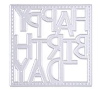NIHENHAO Matrices de découpe Joyeux Anniversaire Pochoir en Acier au Carbone Matrices de gaufrage décoratives pour la Fabrication de Cartes d'anniversaire Scrapbooking