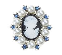 NIHENHAO Mode Perle Dame Vintage Camée Style Victorien fête de Mariage Broche en Alliage