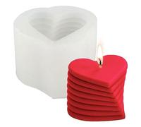 NIHENHAO Moule à Bougie 3D en Forme de cœur en résine pour la Fabrication de Bougies en Silicone à Texture Transparente