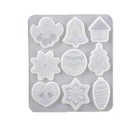 NIHENHAO Moule d'élan de Noël Pendentif d'arbre de Noël Flocon de Neige Porte-clés décoration Pendentif de Voiture Moule en Silicone pour décor de fête Silicone
